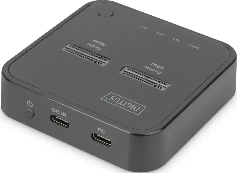 Док-станція DIGITUS Dual M.2 NVMe SSD USB Type-C 3.2 Black - фото - №3