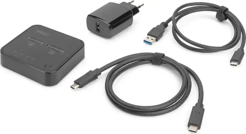 Док-станція DIGITUS Dual M.2 NVMe SSD USB Type-C 3.2 Black - фото - №4