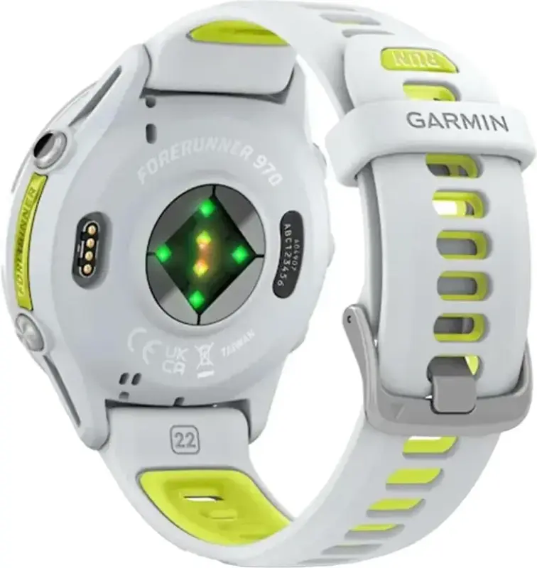 Смарт-часы GARMIN Forerunner 970, Whitestone/Amp Yellow - фото - №2