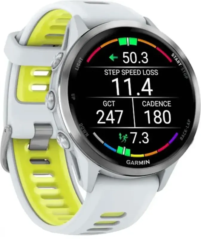 Смарт-часы GARMIN Forerunner 970, Whitestone/Amp Yellow - фото - №1