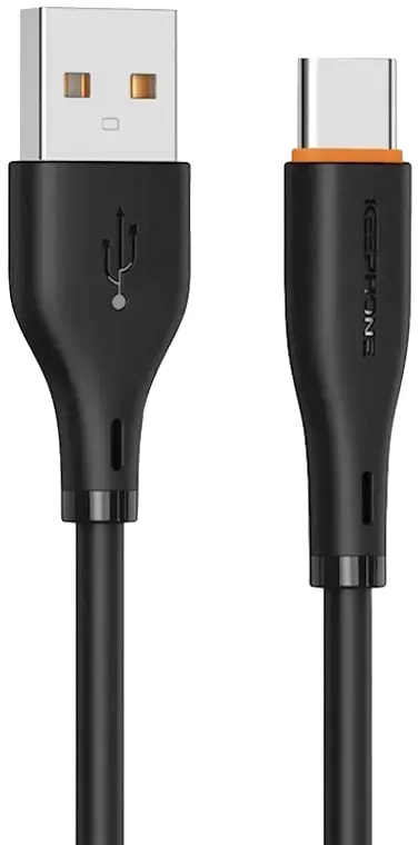 Kабель USB to USB-C Keephone Pitta (KPPITTAACBK) 1.2 M 10W чорний - фото - №0