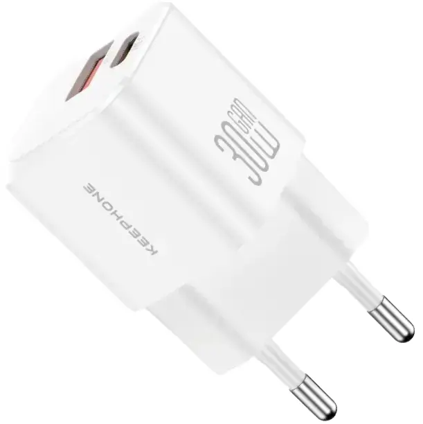 Ун.МЗП Keephone 30W USB-C + USB-A GaN чорний - фото - №4