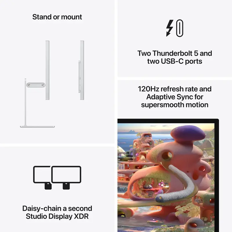 Apple Studio Display XDR - Nano-Texture Glass - Tilt- and Height-Adjustable Stand (MFEP4) - фото - №7