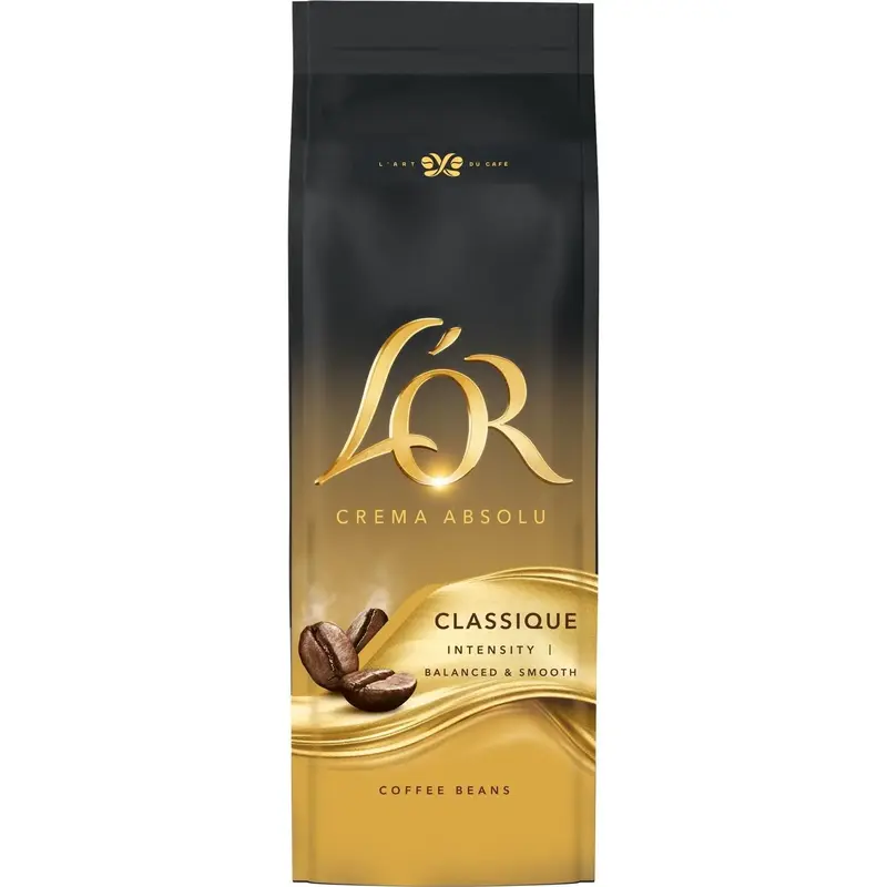 Кава L`OR зерна 500г Crema Absolute Classic купаж арабіка/робуста - фото - №0