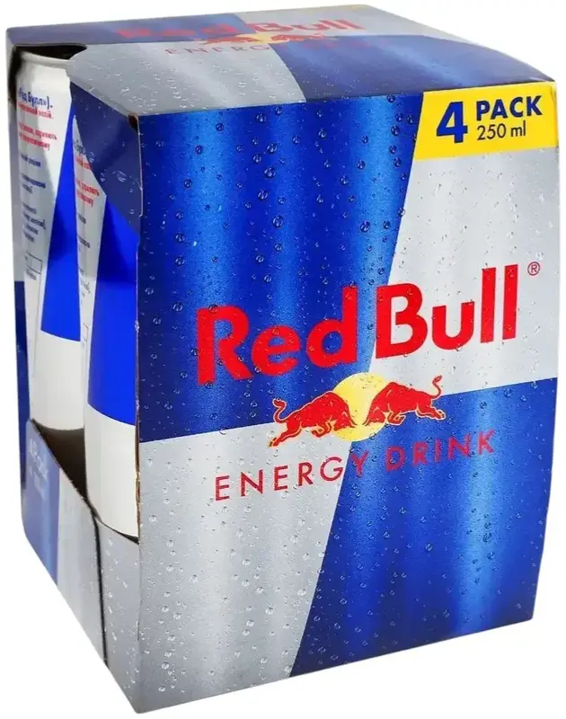 Упаковка енергетичного напою Red Bull 250 мл х 4 банки - фото - №2