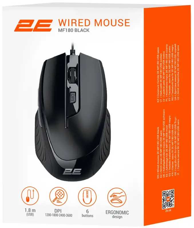 Миша 2E MF180 USB-A чорний - фото - №3