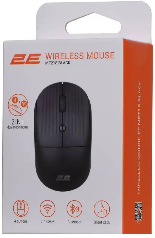 Миша 2E MF218 Silent WL/BT чорний - фото - №6