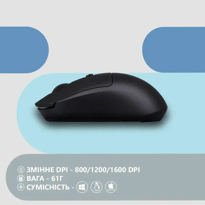 Миша 2E MF218 Silent WL/BT чорний - фото - №10