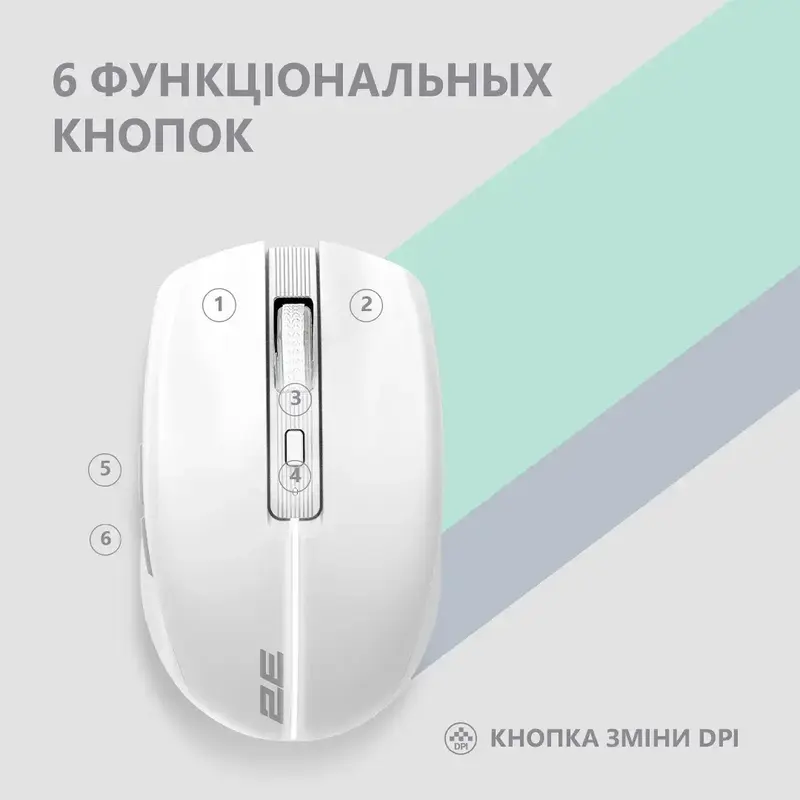 Миша 2E MF270 Rechargeable White LED WL білий - фото - №13