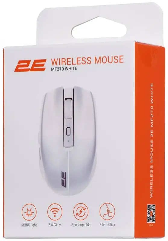 Миша 2E MF270 Rechargeable White LED WL білий - фото - №7