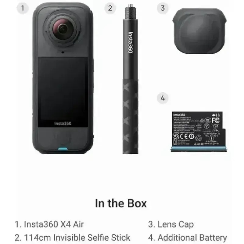 Панорамная камера Insta360 X4 Air Starter Bundle (CINSAAFA/SE03) - фото - №4