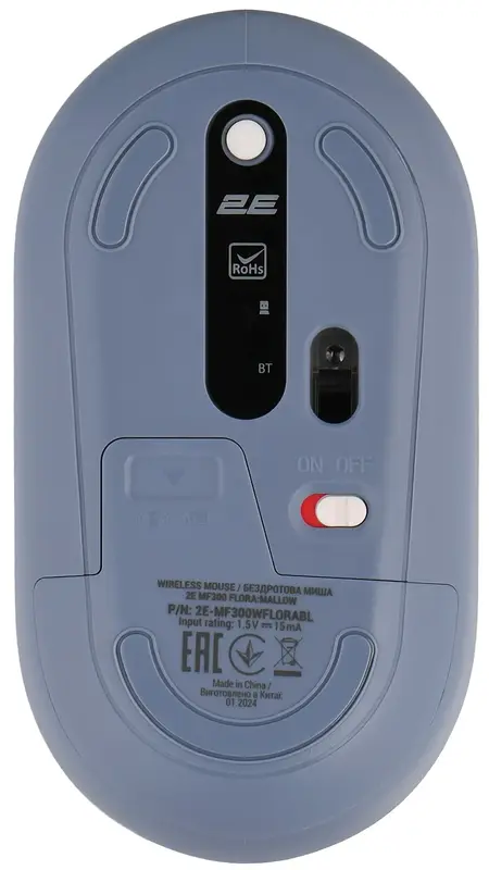 Миша 2E MF300 FLORA:MALLOW Silent WL BT синій - фото - №1