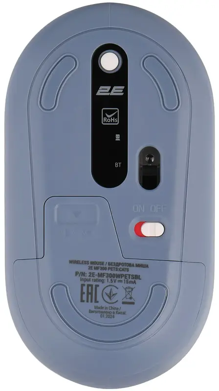 Миша 2E MF300 PETS:CATS Silent WL BT синій - фото - №1