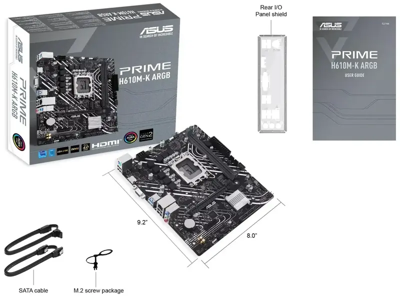 Материнська плата Asus Prime H610M-K ARGB (90MB1G90-M0EAY0) - фото - №2