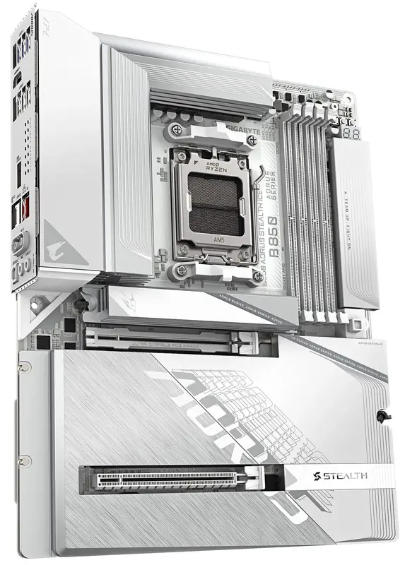 Материнская плата Gigabyte B850 A STEALTH ICE (B850_A_STEALTH_ICE) - фото - №2
