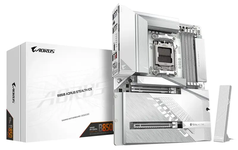 Материнская плата Gigabyte B850 A STEALTH ICE (B850_A_STEALTH_ICE) - фото - №5