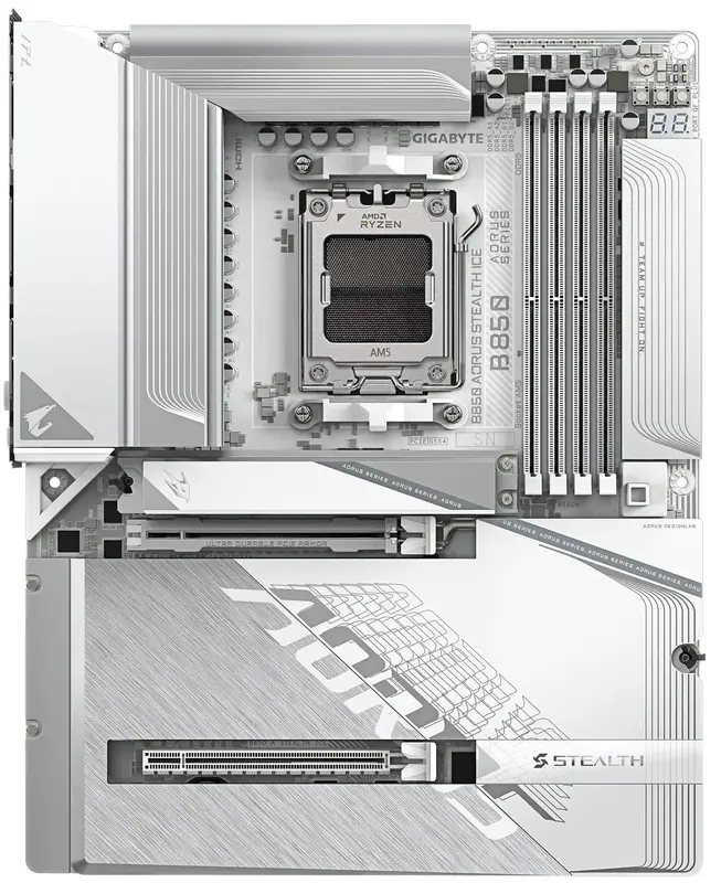 Материнская плата Gigabyte B850 A STEALTH ICE (B850_A_STEALTH_ICE) - фото - №0
