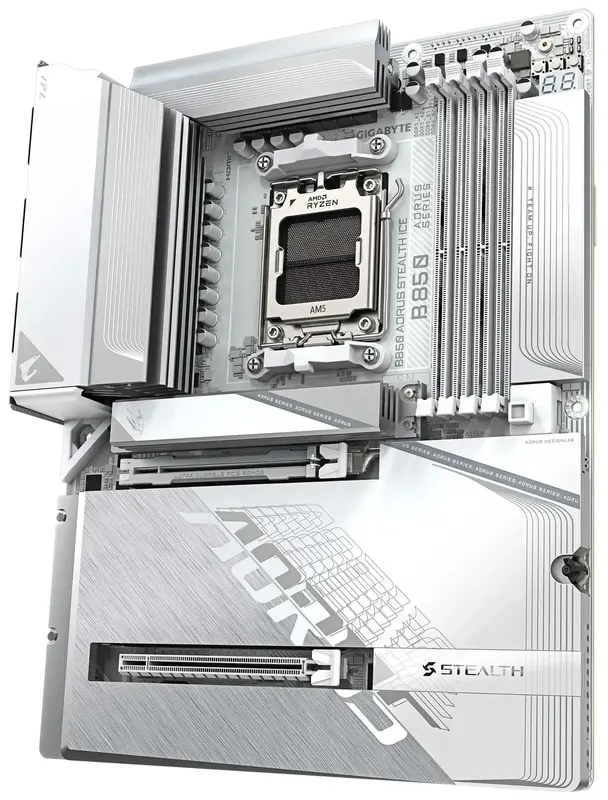 Материнская плата Gigabyte B850 A STEALTH ICE (B850_A_STEALTH_ICE) - фото - №1