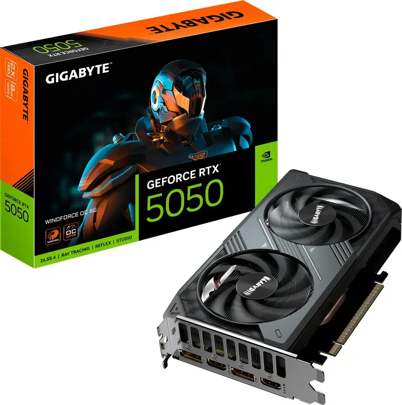 Відеокарта Gigabyte GeForce RTX 5050 8GB GDDR6 WINDFORCE (GV-N5050WF2OC-8GD) - фото - №9