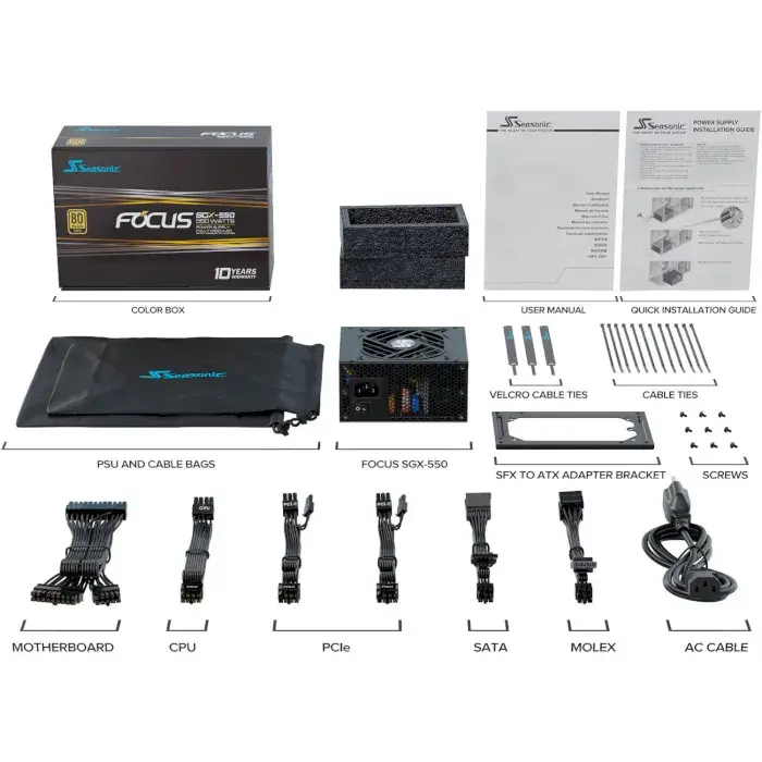 Блок живлення SEASONIC SFX 750W FOCUS-SGX-750 - фото - №7