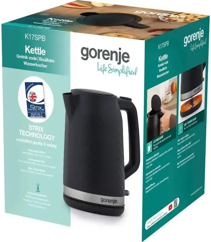 Електрочайник Gorenje 1.7л K17SPB - фото - №4