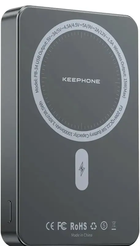 Додаткова батарея Keephone PB-34 10000mAh Чорна - фото - №0