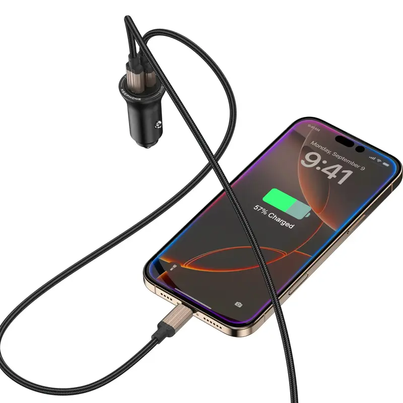 Автомобильное зарядное устройство Keephone CC-11 48 Вт (A+C) Desert Titanium - фото - №2