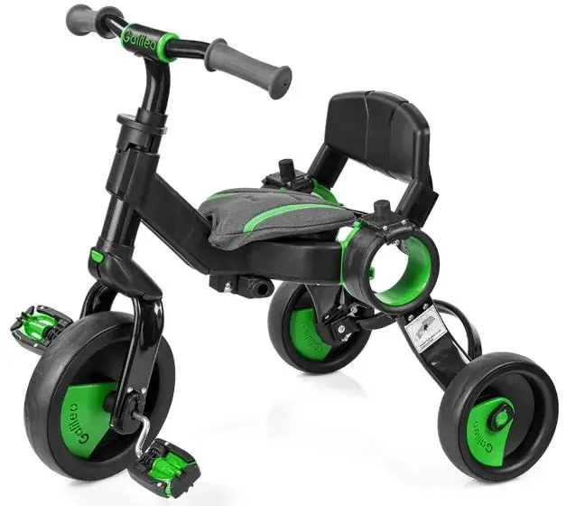 Трехколесный велосипед Galileo Strollcycle Black GB-1002-G зеленый - фото - №3