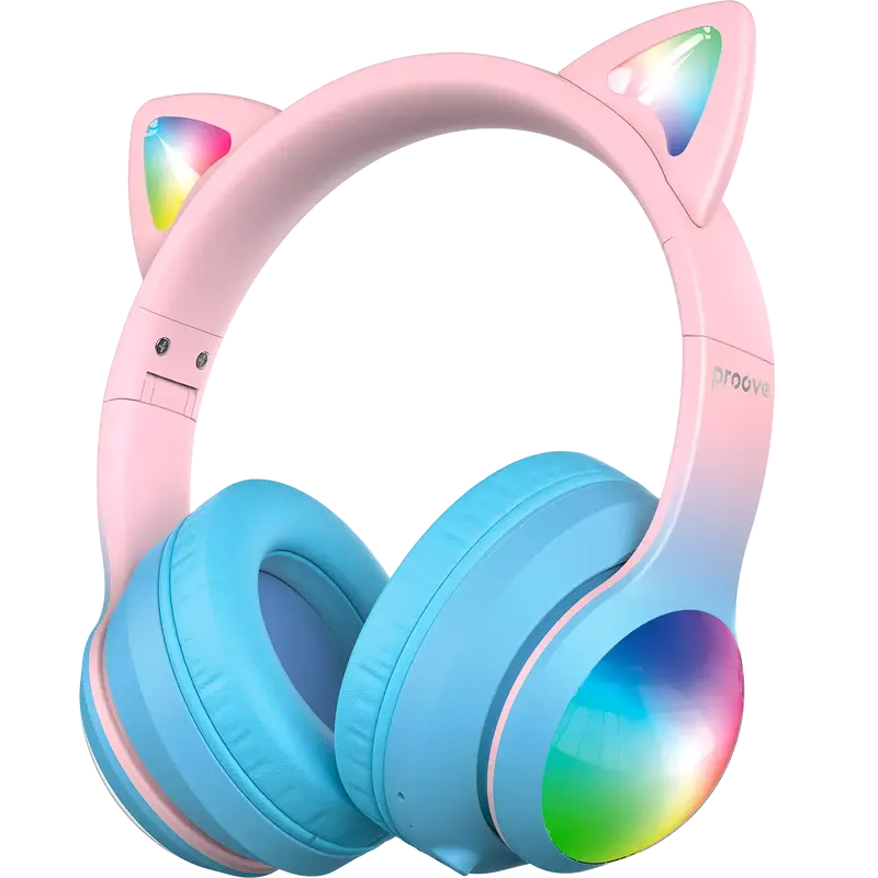 Бездротові навушники Proove Kids LumiCat (APP) blue/pink - фото - №0