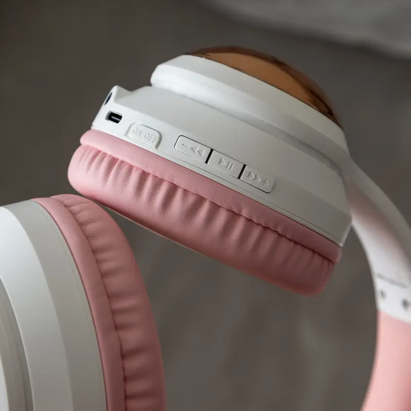 Беспроводные наушники Proove Kids LumiCat (APP) white/pink - фото - №6