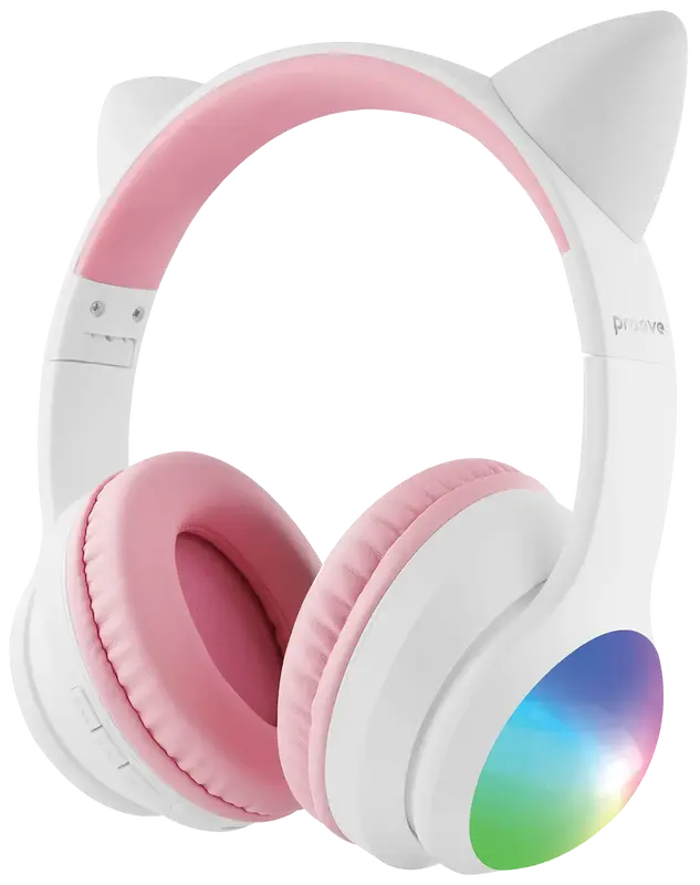 Беспроводные наушники Proove Kids LumiCat (APP) white/pink - фото - №1