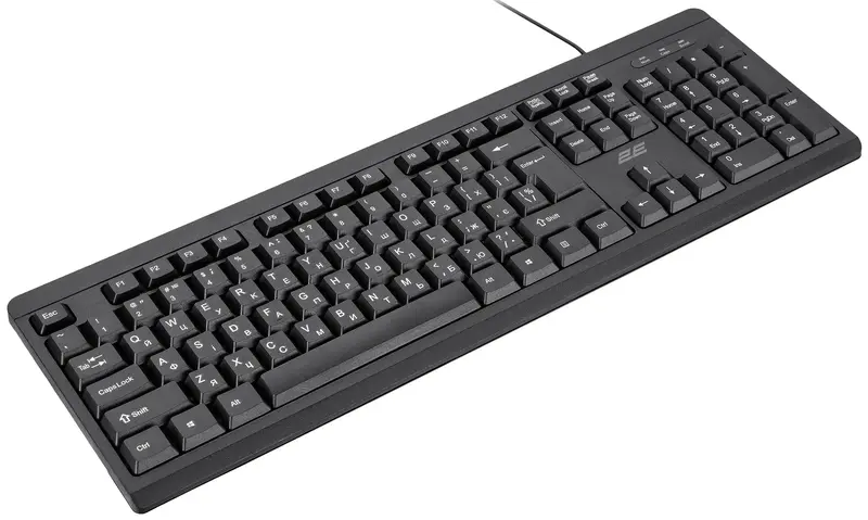 Клавіатура мембранна 2E KS108 104key USB-A EN/UK чорний - фото - №3