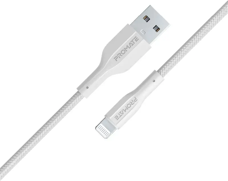 Кабель USB - Lightning Promate 1 M 2A (xcord-ai.white) белый - фото - №0