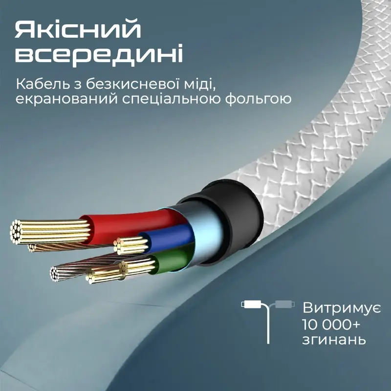 Кабель USB - Lightning Promate 1 M 2A (xcord-ai.white) белый - фото - №2