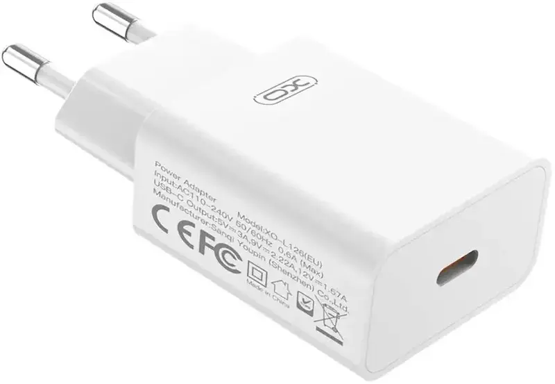 Мережевий зарядний пристрій XO 20W Type-C (L126.white) білий - фото - №2
