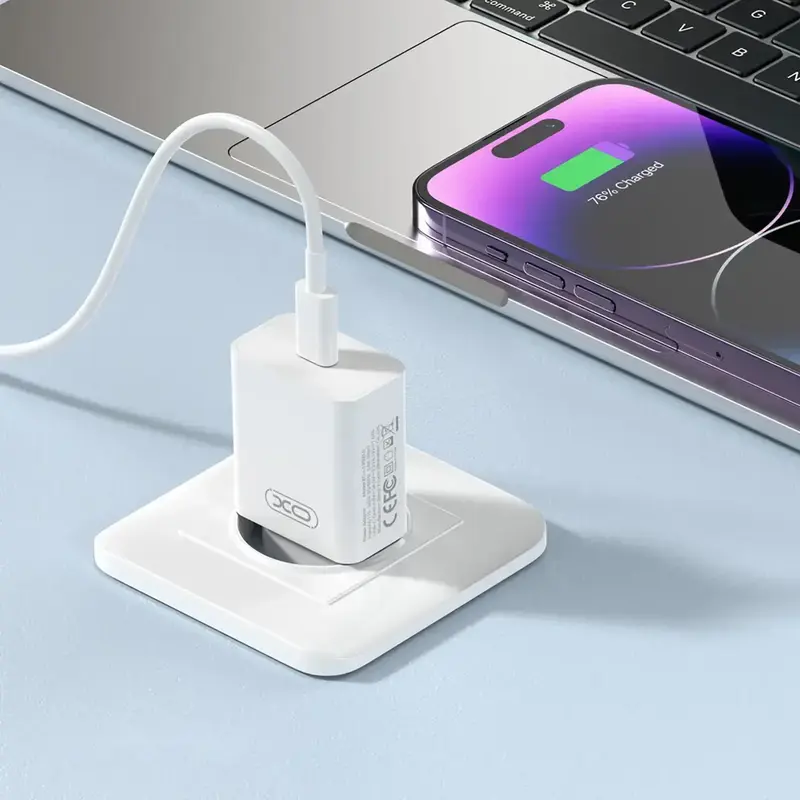 Мережевий зарядний пристрій XO 20W Type-C (L126.white) білий - фото - №6