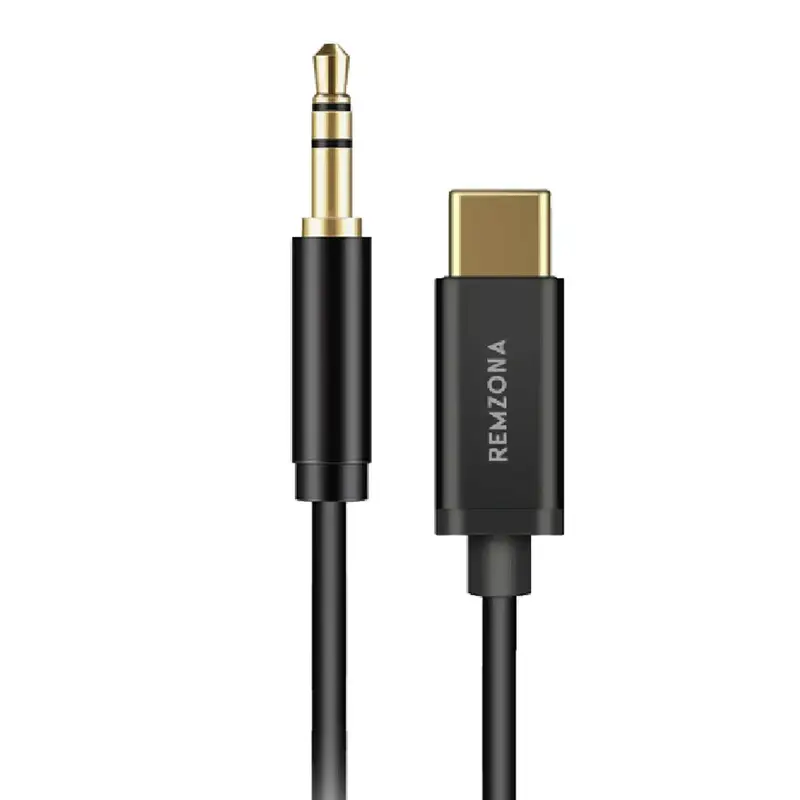 Кабель AUX Remzona USB-С to 3.5mm 1М чорний - фото - №0