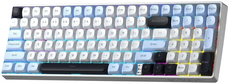 Клавіатура бездротова AULA S100pro Brown switch White/Black - фото - №2