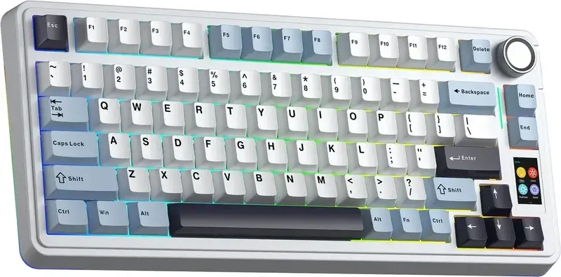 Клавіатура бездротова AULA S75Pro Wireless Keyboard Star Vector Switch White - фото - №1