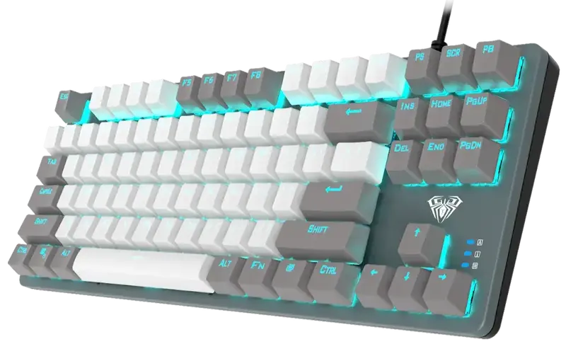 Клавіатура дротова AULA F3287 Grey/White keycap KRGD blue - фото - №4