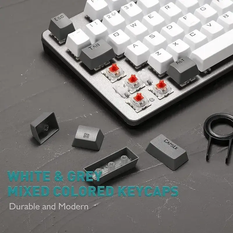 Клавіатура дротова AULA F3287 Grey/White keycap KRGD blue - фото - №6