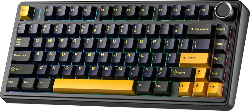 Проводная клавиатура AULA F75 Wired Gasket Black keycap pink switch - фото - №1