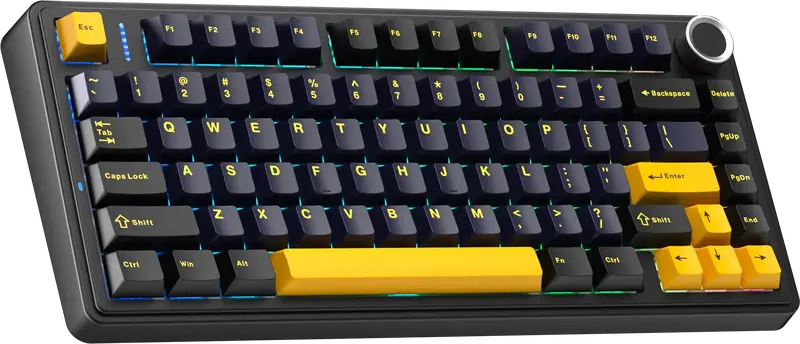 Проводная клавиатура AULA F75 Wired Gasket Black keycap pink switch - фото - №2