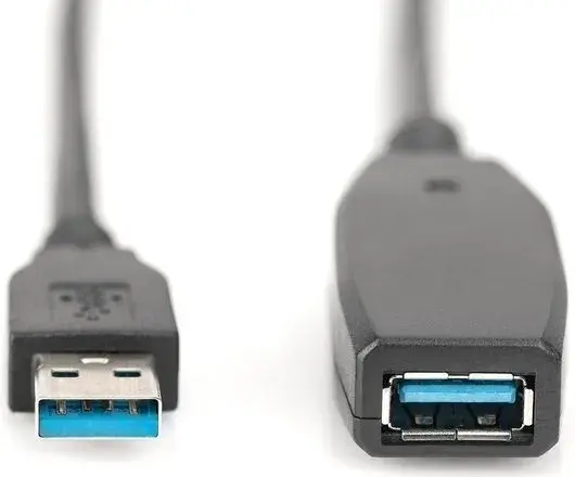 Удлинитель DIGITUS USB 3.0 Active Cable A/M-A/F 20м чорный - фото - №1