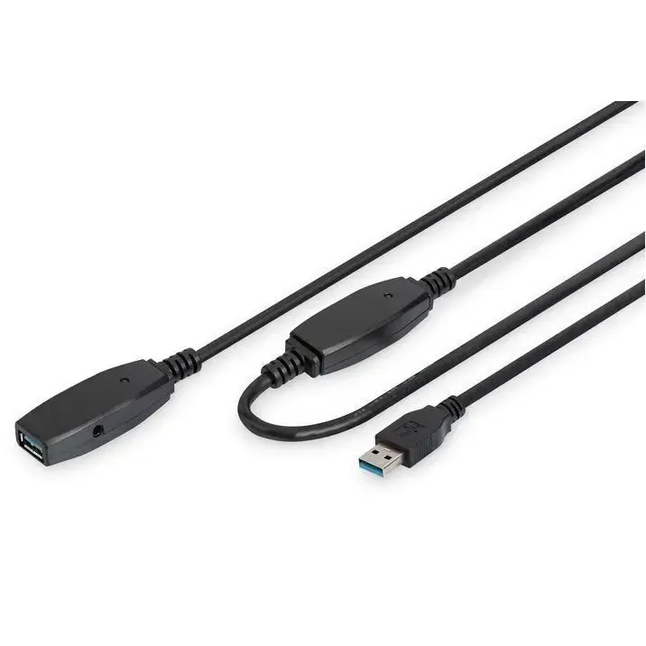 Удлинитель DIGITUS USB 3.0 Active Cable A/M-A/F 20м чорный - фото - №0