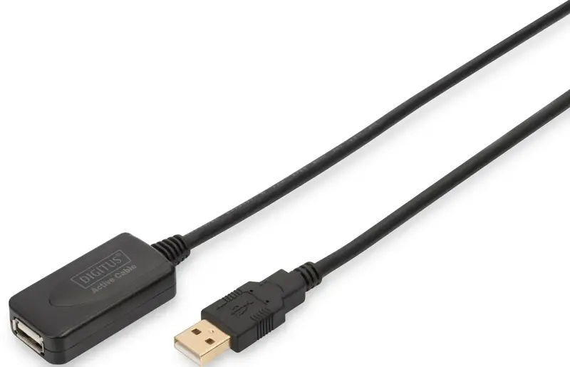 Подовжувач DIGITUS USB 2.0 Active Cable A/M-A/F 5м чорний - фото - №0