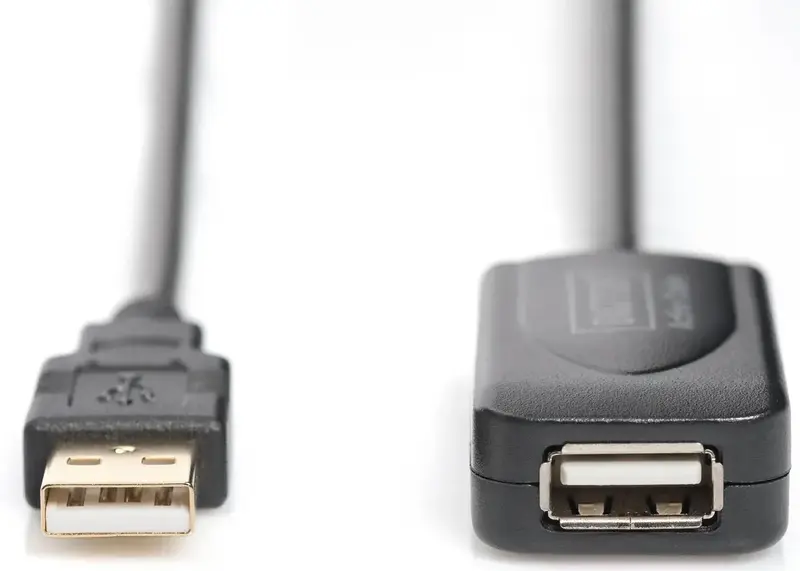 Подовжувач DIGITUS USB 2.0 Active Cable A/M-A/F 5м чорний - фото - №1