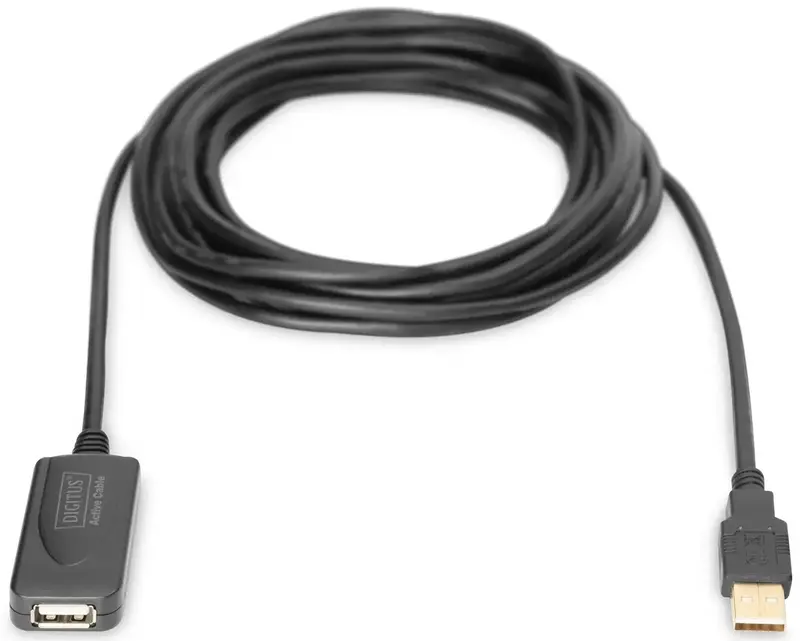 Подовжувач DIGITUS USB 2.0 Active Cable A/M-A/F 5м чорний - фото - №2