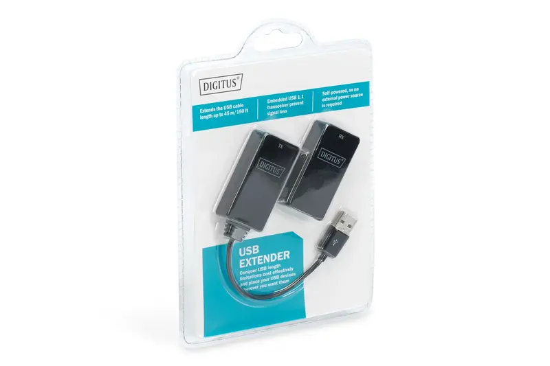 Удлинитель DIGITUS USB 1.1 для использования с кабелем Cat5/5e/6 UTP STP или SFT длиной до 45 м черный - фото - №6