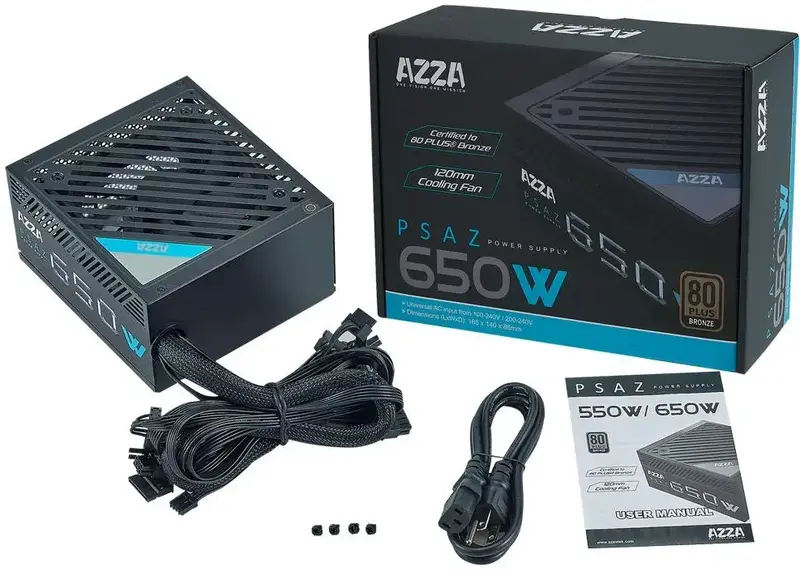 Блок питания AZZA ATX 650W (PSAZ-650B) - фото - №4